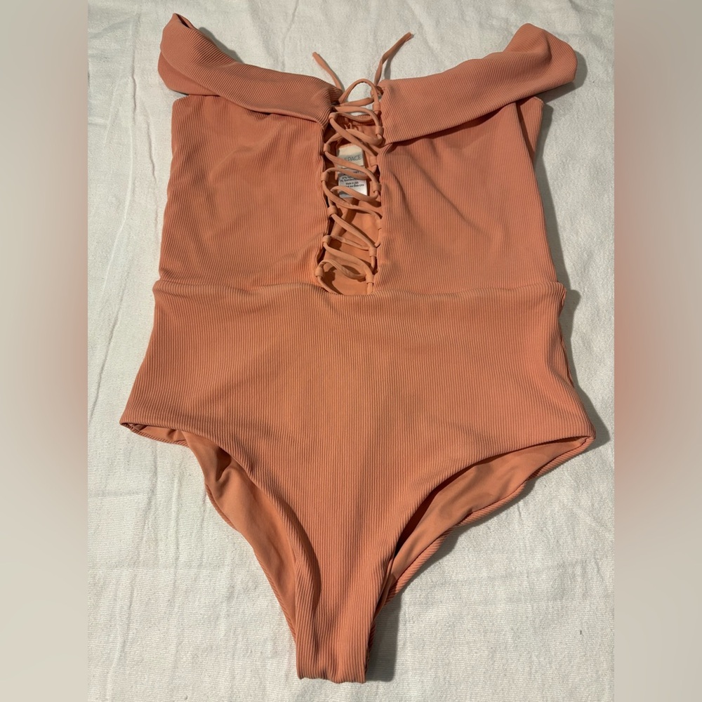 L*Space Anja peach One-Piece Swimsuit - size 8 NWOT